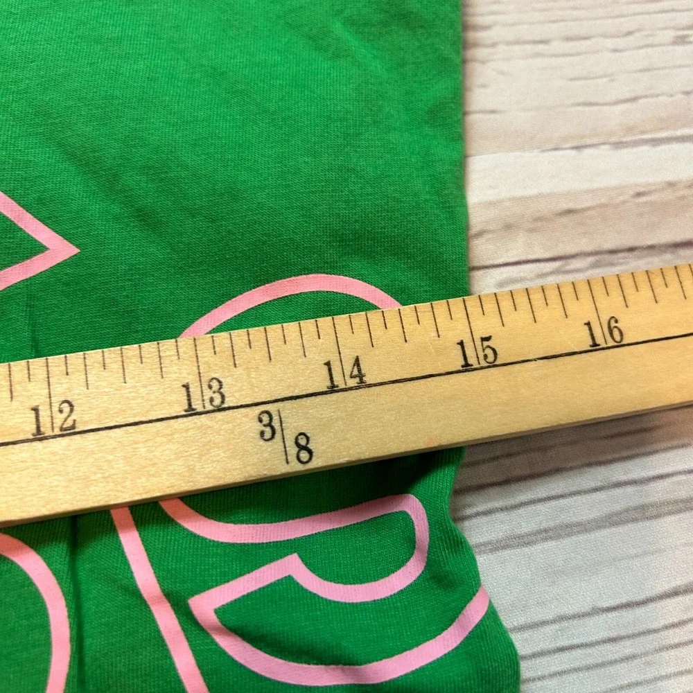 Adidas Short Sleeve‎ Cotton Green Tee Shirt With Pink Logo Girls Size M 10/12